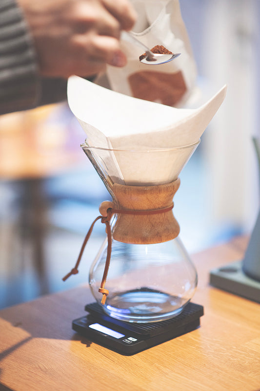 Filter brygning med Chemex