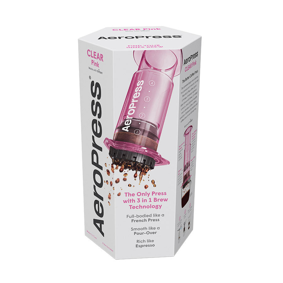 AeroPress, Clear Kaffebrygger, Pink-limited